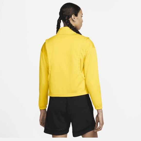 NWT Nike Women Dri-Fit Vivid Sulfur Yellow Retro Fly Zip Basketball Jacket XXL - Picture 2 of 8